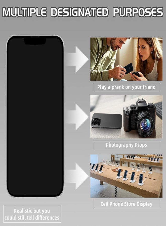 Faawxlo Fake Phone Dummy PropPhone, BlackScreen Decoy PhonePear PhoneNon-Working Phone16e 16Pro Max, DisplayPhone Look Like Real Phonepro max16 (16,White,Black Screen) Prop Mobile Phone - Image 4